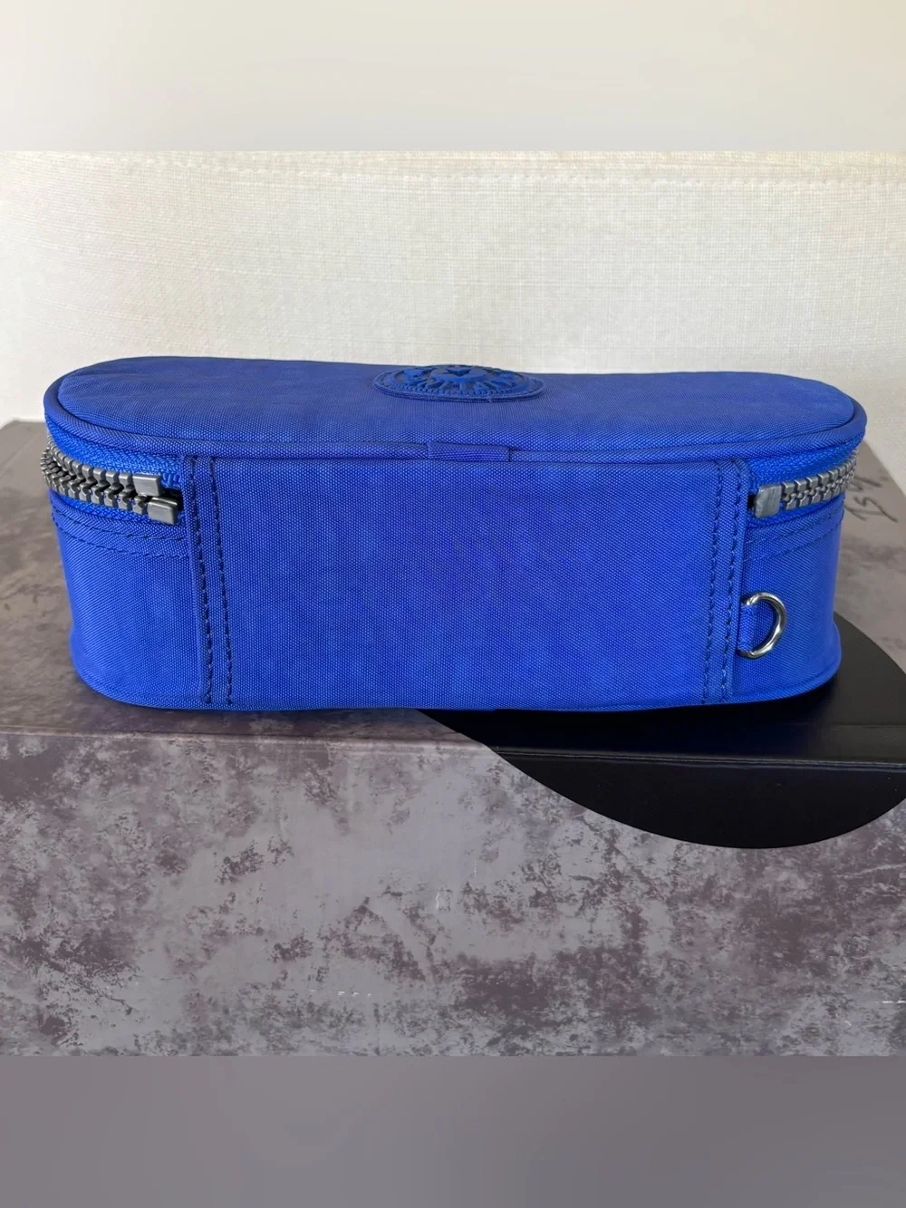 Kipling Gitroy Pencil Case Blue Nylon Cosmetic Makeup Organizer Pouch AC3220